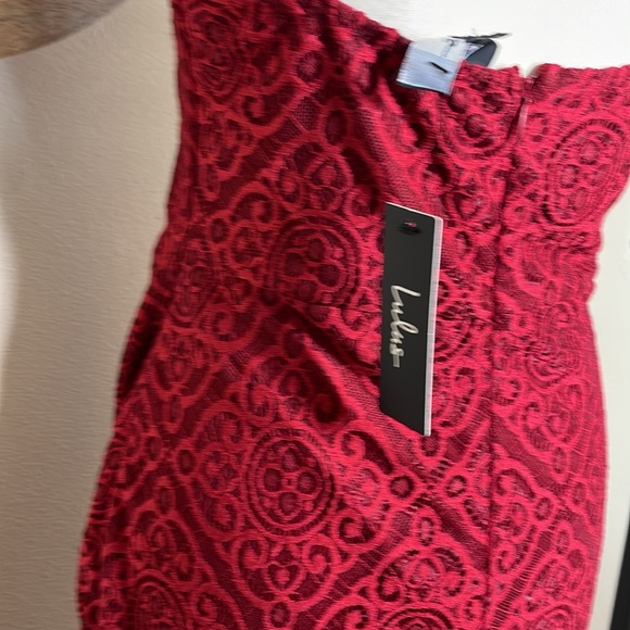 lulus red lace bodycon dress size Large NWT - Picture 8 of 12